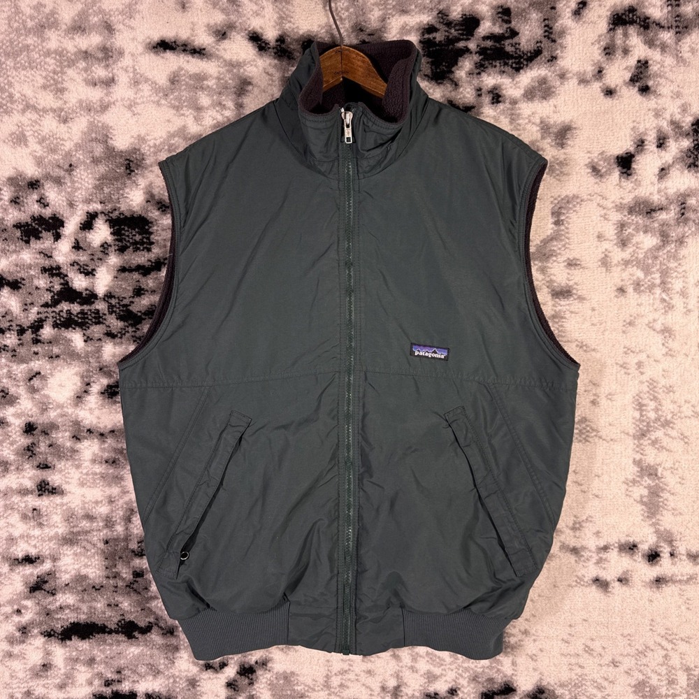 VTG Patagonia Vest Mens Size Medium Green‎ Fleece Lined Y2K Gorp Windbreaker